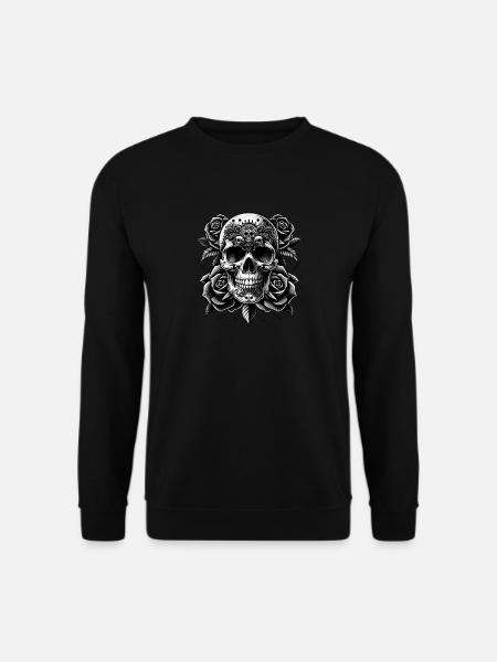 Gothic Skull and Roses Art - Unisex Sweatshirt - black