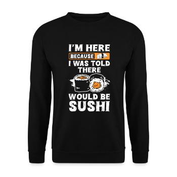 Japanese Rice Yummy Chopsticks - Unisex Sweatshirt - black - Front - Alina (178cm) & Michal (187cm)