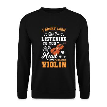 Violine Instrument Klassik Streichinstrument - Unisex Pullover - Schwarz - Vorne - Alina (178cm) & Michal (187cm)