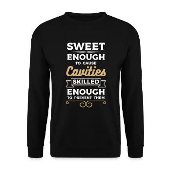 Doctor Profession Toothbrush Brace - Unisex Sweatshirt - black - Front - Alina (178cm) & Michal (187cm)