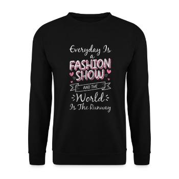 Amoureux de la mode Créateurs de tendances Vêtements - Sweat-shirt Unisexe - noir - Devant - Alina (178cm) & Michal (187cm)