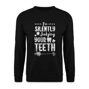 Teeth Vocation Braces Toothpaste - Unisex Sweatshirt - black - Front - Alina (178cm) & Michal (187cm)