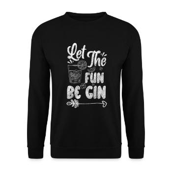 Gin Bar Party Longdrink - Unisex Pullover - Schwarz - Vorne - Alina (178cm) & Michal (187cm)