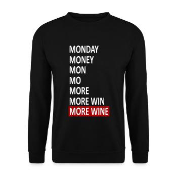vin présent PLUS VIN - Sweat-shirt Unisexe - noir - Devant - Alina (178cm) & Michal (187cm)