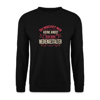Mediengestalter Bild Ton Beruf T-Shirts Geschenk - Unisex Pullover - Schwarz - Vorne - Alina (178cm) & Michal (187cm)