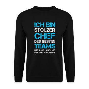 Stolzer Chef Besten Teams Haben Shirt Geschenkt - Unisex Pullover - Schwarz - Vorne - Alina (178cm) & Michal (187cm)