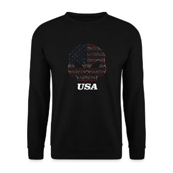 Skull Flag USA - Unisex Pullover - Schwarz - Vorne - Alina (178cm) & Michal (187cm)