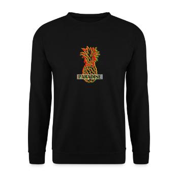 Pineapple in 3D look - Unisex Sweatshirt - black - Front - Alina (178cm) & Michal (187cm)