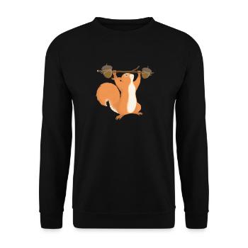 Écureuil pendant l'entraînement musculaire - Sweat-shirt Unisexe - noir - Devant - Alina (178cm) & Michal (187cm)