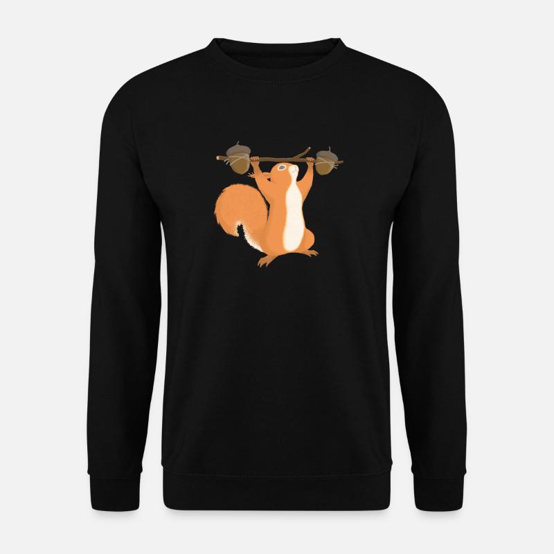 Squirrel during strength training - Unisex Sweatshirt - black