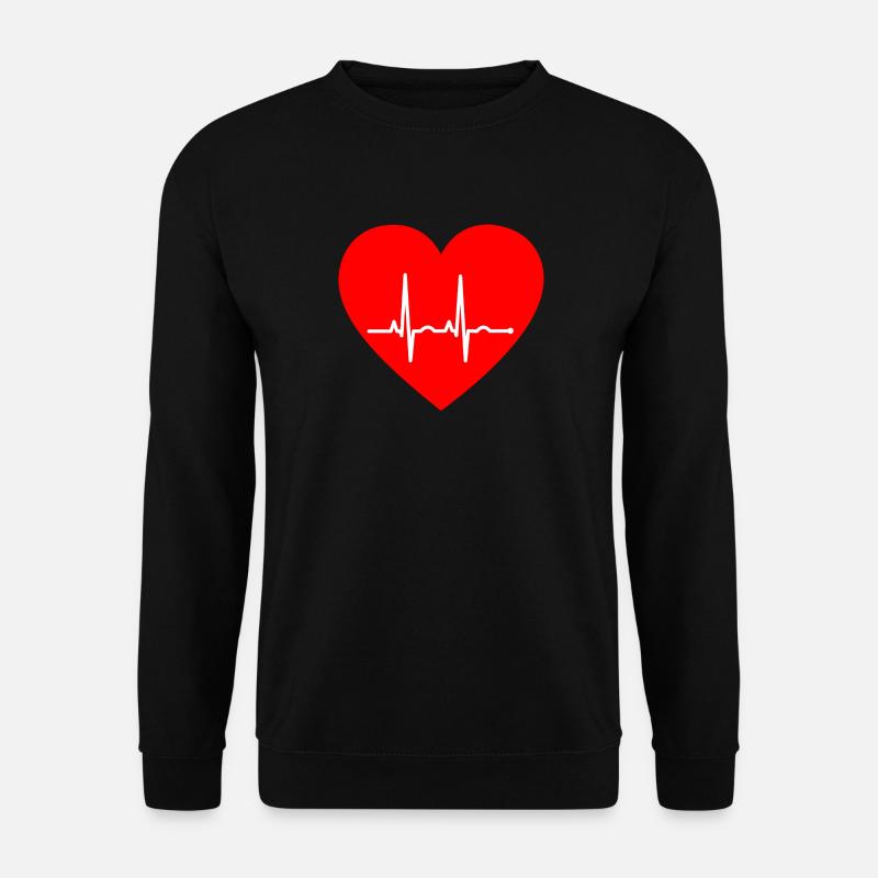 Herz Ekg - Unisex Pullover - Schwarz