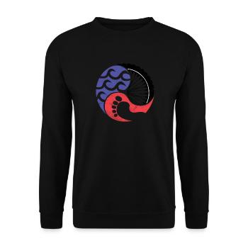 3athlon Swim Bike Run - Premium Design - Unisex Pullover - Schwarz - Vorne - Alina (178cm) & Michal (187cm)