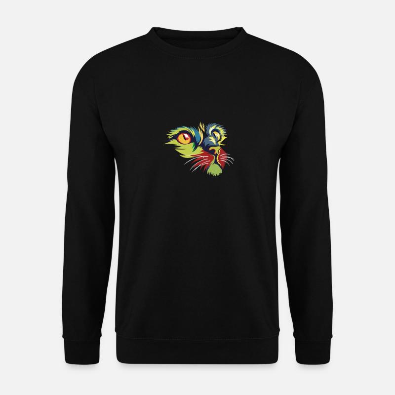 Regenbogen Katze - Premium Design - Unisex Pullover - Schwarz