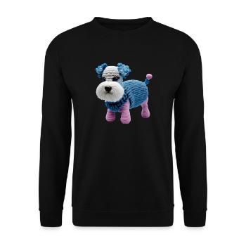 Knitted Woolly Miniature Schnauzer - Unisex Sweatshirt - black - Front - Alina (178cm) & Michal (187cm)