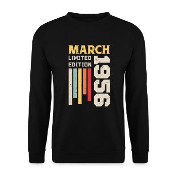 March 1956 - Birthday Gift March 1956 Anniv - Unisex Sweatshirt - black - Front - Alina (178cm) & Michal (187cm)