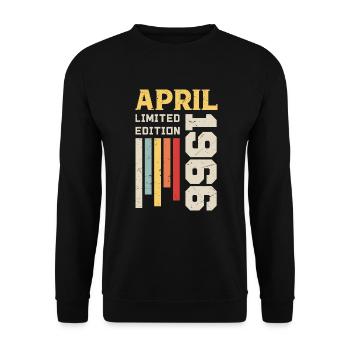 April 1966 - Birthday Gift April 1966 April - Unisex Sweatshirt - black - Front - Alina (178cm) & Michal (187cm)