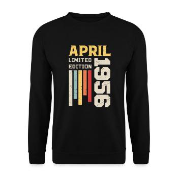 April 1956 - Birthday Gift April 1956 April - Unisex Sweatshirt - black - Front - Alina (178cm) & Michal (187cm)