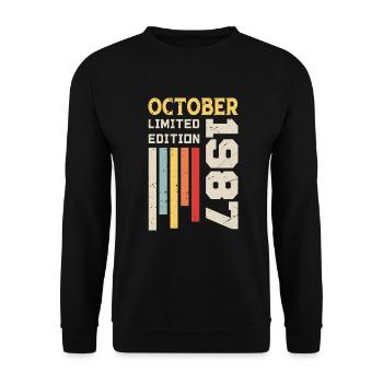 October 1987 - October 1987 Birthday Gift - Unisex Sweatshirt - black - Front - Alina (178cm) & Michal (187cm)