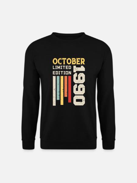 Oktober 1990 - Oktober 1990 Geburtstagsgeschenk - Unisex Pullover - Schwarz