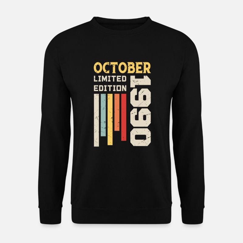 Oktober 1990 - Oktober 1990 Geburtstagsgeschenk - Unisex Pullover - Schwarz
