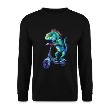 Leguan Roller - Unisex Pullover - Schwarz - Vorne - Alina (178cm) & Michal (187cm)