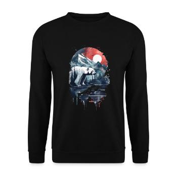 Polar Bär - Unisex Pullover - Schwarz - Vorne - Alina (178cm) & Michal (187cm)