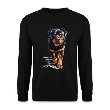 Rottweiler - Unisex Pullover - Schwarz - Vorne - Alina (178cm) & Michal (187cm)