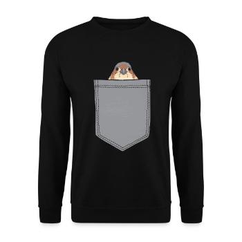 Finch Bird - Unisex Pullover - Schwarz - Vorne - Alina (178cm) & Michal (187cm)