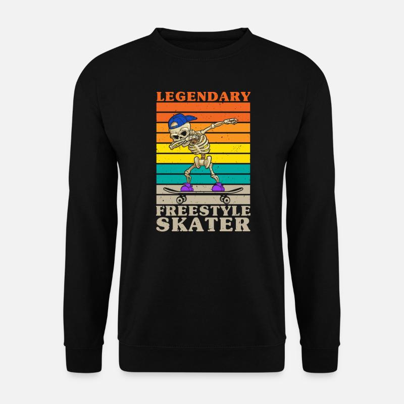 Dabbing squelette skater skateboard longboard - Sweat-shirt Unisexe - noir