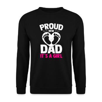 Proud New Dad Its A Girl Baby Gender Reveal Pink - Unisex Sweatshirt - black - Front - Alina (178cm) & Michal (187cm)