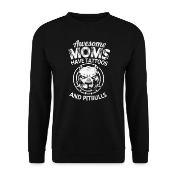Maman géniale a des tatouages et des pitbulls cool - Sweat-shirt Unisexe - noir - Devant - Alina (178cm) & Michal (187cm)