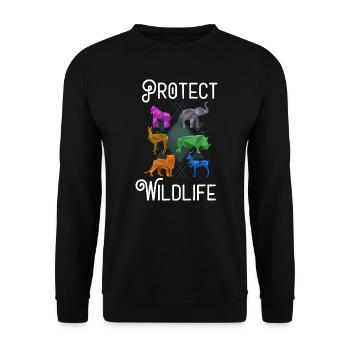 Schützen Sie Wildtiere Wilde Tiere Natur Liebhaber Umwelt - Unisex Pullover - Schwarz - Vorne - Alina (178cm) & Michal (187cm)