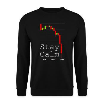 Trading de crypto-monnaie Dip Forex Trader Restez calme - Sweat-shirt Unisexe - noir - Devant - Alina (178cm) & Michal (187cm)