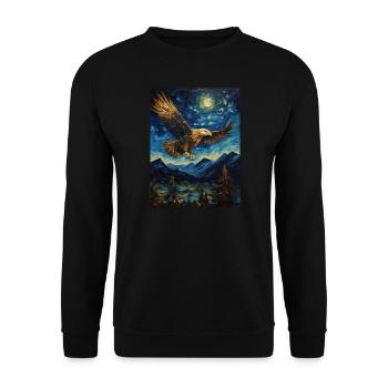 Eagle, Van Gogh, Starry Night, Animal, Bird - Unisex Sweatshirt - black - Front - Alina (178cm) & Michal (187cm)