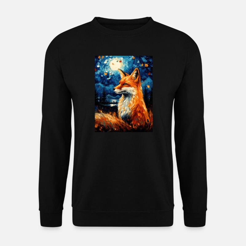 Fox Van Gogh Style - Sweat-shirt Unisexe - noir