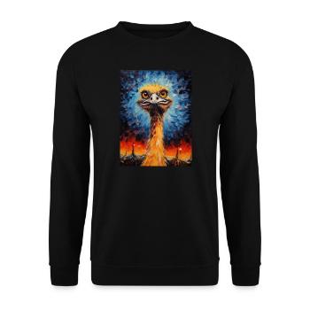 Ostrich, Van Gogh, Starry Night, Animal, Bird - Unisex Sweatshirt - black - Front - Alina (178cm) & Michal (187cm)