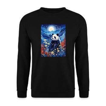 Panda, Van Gogh, Starry Night, Animal, China - Unisex Sweatshirt - black - Front - Alina (178cm) & Michal (187cm)