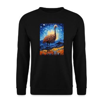 Ostrich, Van Gogh, Starry Night, Animal, Bird - Unisex Sweatshirt - black - Front - Alina (178cm) & Michal (187cm)