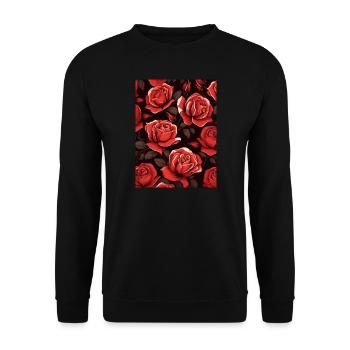 Motif de rose - Sweat-shirt Unisexe - noir - Devant - Alina (178cm) & Michal (187cm)