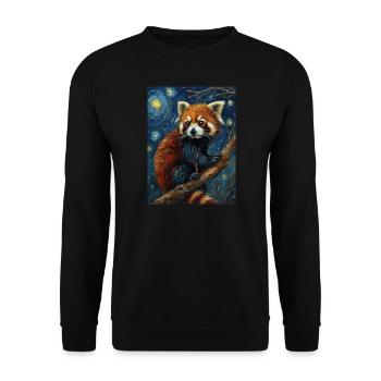 Panda Roux, Van Gogh, Style - Sweat-shirt Unisexe - noir - Devant - Alina (178cm) & Michal (187cm)