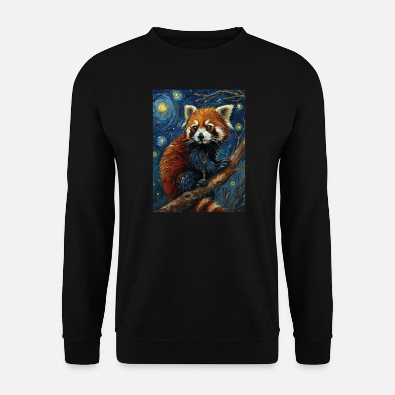 Red Panda, Van Gogh, Style - Unisex Sweatshirt - black