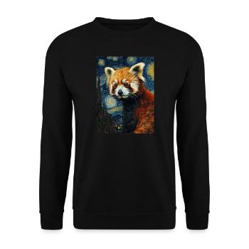 Panda Roux, Van Gogh, Style - Sweat-shirt Unisexe - noir - Devant - Alina (178cm) & Michal (187cm)