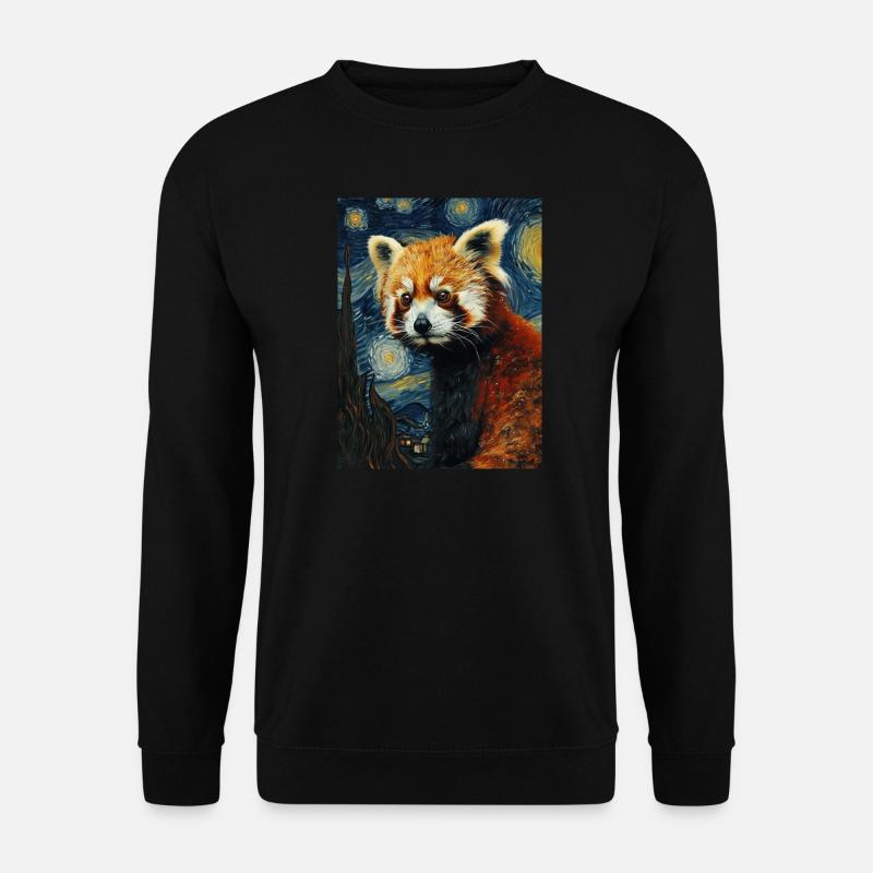 Red Panda, Van Gogh, Style - Unisex Sweatshirt - black