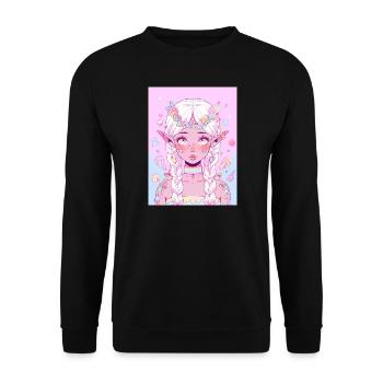 Cadeau de fille d’anime - Sweat-shirt Unisexe - noir - Devant - Alina (178cm) & Michal (187cm)