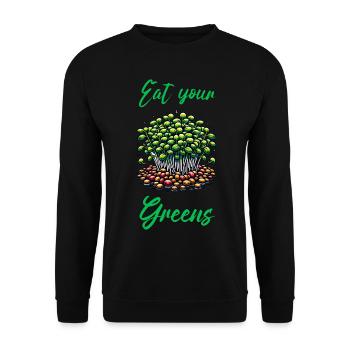 Eat Your Greens Farmer Gardener Microgreen Grower - Unisex Pullover - Schwarz - Vorne - Alina (178cm) & Michal (187cm)