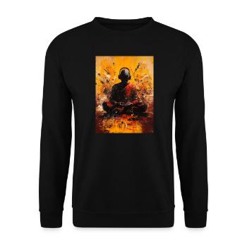 Moine abstrait avec des écouteurs - Sweat-shirt Unisexe - noir - Devant - Alina (178cm) & Michal (187cm)