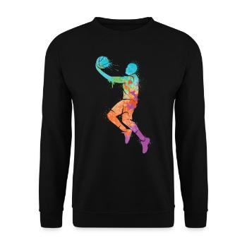 Basket-ball Hommes Dunking Garçons Basket-ball Hommes - Sweat-shirt Unisexe - noir - Devant - Alina (178cm) & Michal (187cm)