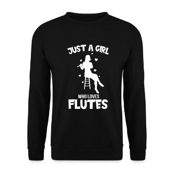 Flûte flûte flûte fille Flûtiste Flûtiste - Sweat-shirt Unisexe - noir - Devant - Alina (178cm) & Michal (187cm)