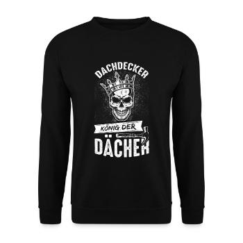 Dachdecker König Der Dächer Prüfung Kollege Handwe - Unisex Pullover - Schwarz - Vorne - Alina (178cm) & Michal (187cm)