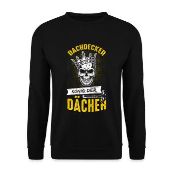 Roofer Roof Roofs King Craftsman Working Group - Unisex Sweatshirt - black - Front - Alina (178cm) & Michal (187cm)